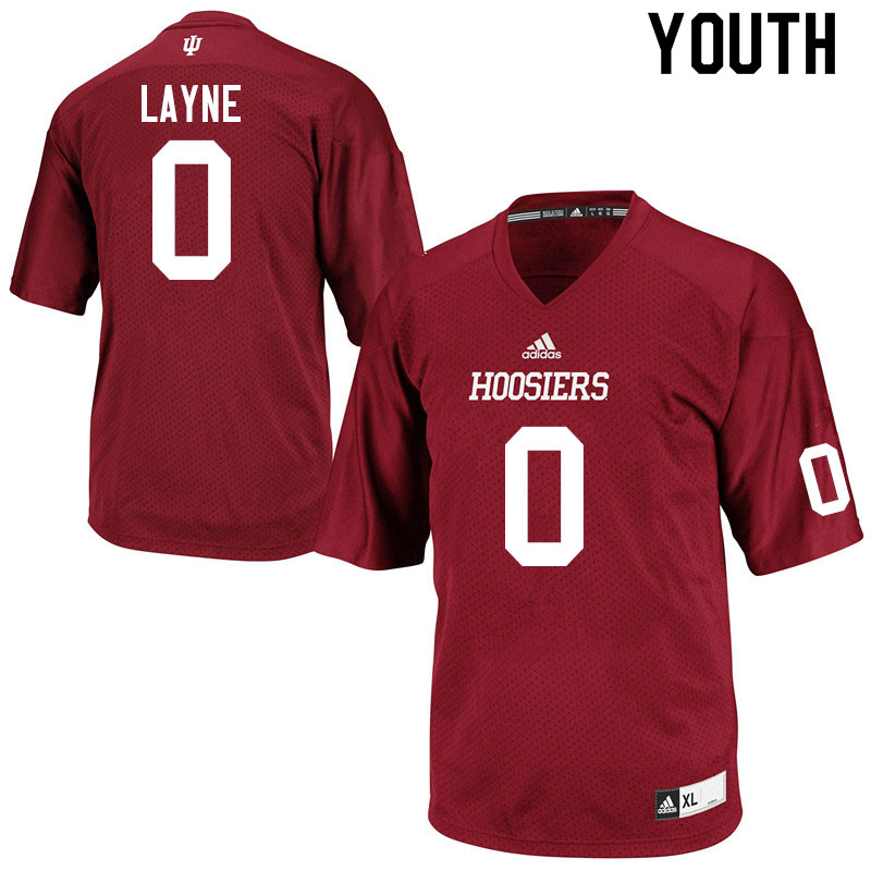 Youth #0 Raheem Layne Indiana Hoosiers College Football Jerseys Sale-Crimson Jersey